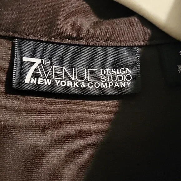 New York & Company Dark Brown Blouse - Picture 2 of 6